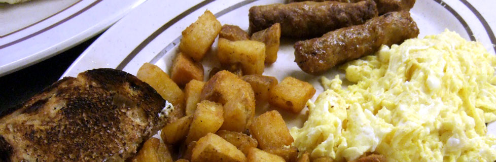 Scrambled Eggs, Sausage, Home Fries & Toast